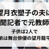 望月衣塑子の夫は新聞記者で元教師！子供は2人で弟は舞台俳優の望月龍平。